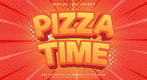 Pizza Time editable text effect Template Stock Illustration