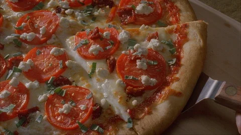 Pizza Tomato-cheese Pull 1B Stock Footage 111831390