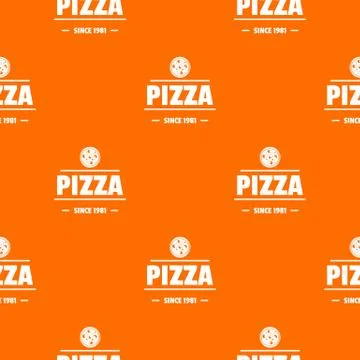 Pizza tomato pattern vector orange Stock Illustration