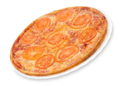Pizza with tomatoes Stock Photos
