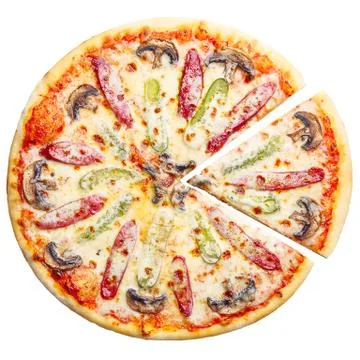 Pizza top view Stock Photos