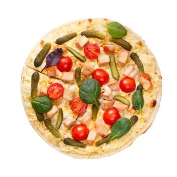Pizza top view Stock Photos
