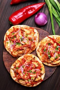 Pizza, top view Stock Photos