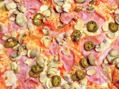 Pizza top view Fotos Stock