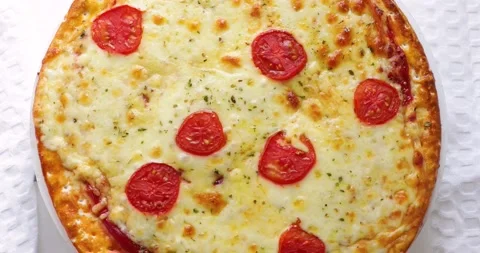 Pizza. Top view, rotation Stock Footage 141920330