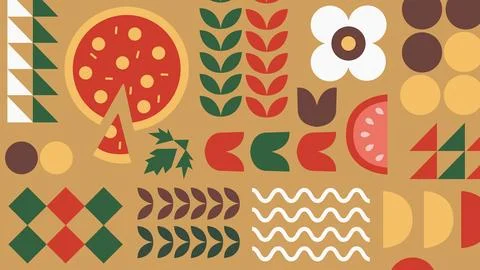 Pizza topping design background Stock Illustration