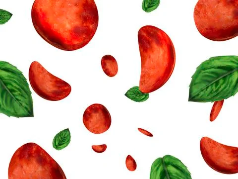 Pizza toppings wallpaper Stock Illustration