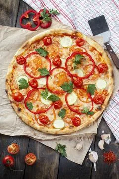 Pizza on a tree Foto stock