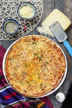 Pizza on a tree Stock Photos