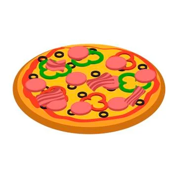 Pizza in trendy flat style. Vector illustration. EPS 10. Stock Illustration