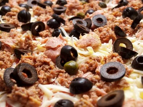 Pizza with tuna Stock Photos