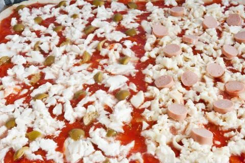 Pizza uncooked Stock Photos