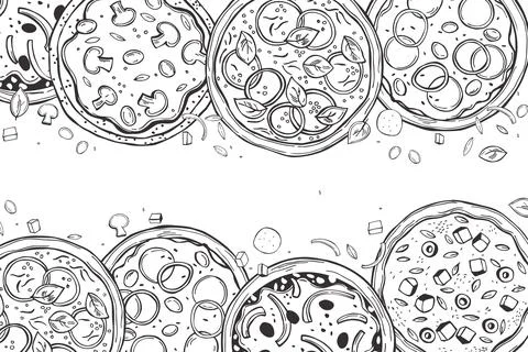 Pizza. Vector background. Stock Illustration