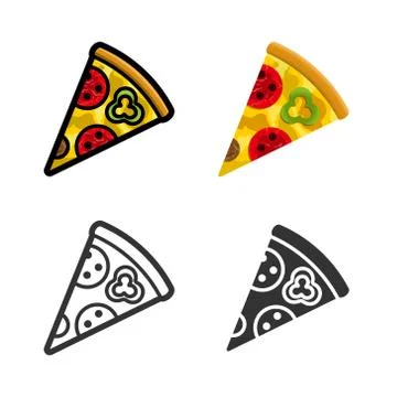 Pizza vector colored icon set Stock Illustration