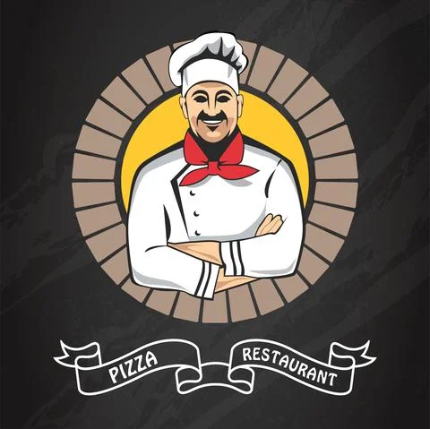 Pizza Vector Emble. Vector. Stock Illustration