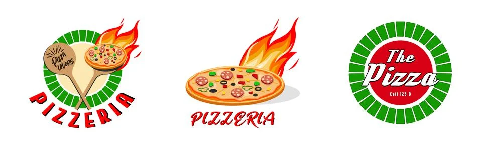 Pizza Vector Emble. Vector. Illustrazione stock
