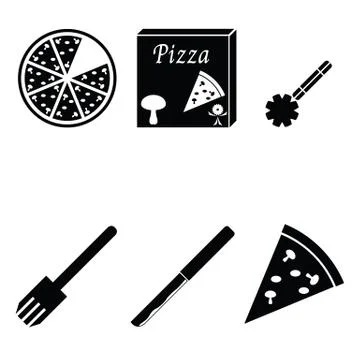 Pizza vector icons set Stock Illustration