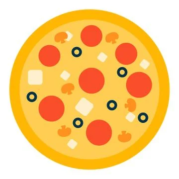 Pizza. Vector illustration in flat cartoon style. Illustrazione stock