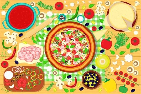 Pizza vector illustration 库存插图