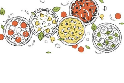 Pizza. Vector illustration. Illustrazione stock