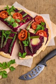 Pizza with vegetables Stock Photos