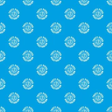 Pizza vegetarian pattern seamless blue Stock Illustration