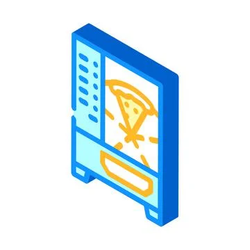 Pizza vending machine isometric icon vector illustration Stockillustratie