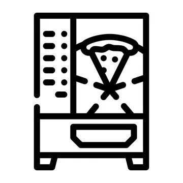 Pizza vending machine line icon vector illustration Stock Illustration