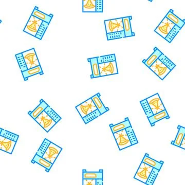 Pizza vending machine vector seamless pattern Stock Illustration