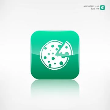 Pizza web icon. Application button. Illustrazione stock