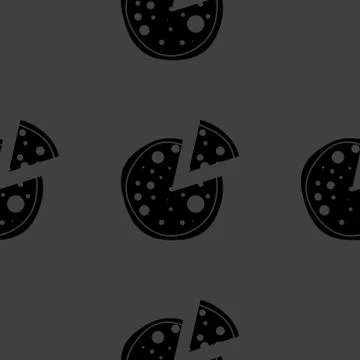 Pizza web icon. flat design. Seamless gray pattern. 스톡 일러스트