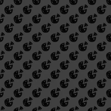 Pizza web icon. flat design. Seamless gray pattern. Stock Illustration