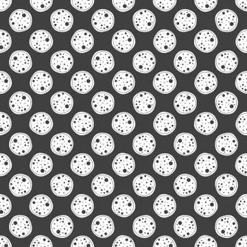 Pizza web icon. flat design. Seamless gray pattern. Stock Illustration