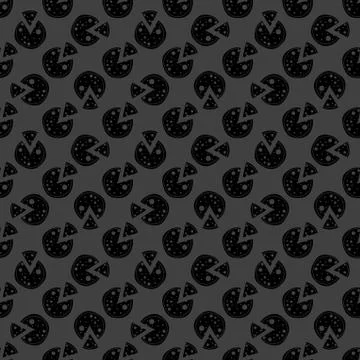 Pizza web icon. flat design. Seamless gray pattern. 스톡 일러스트