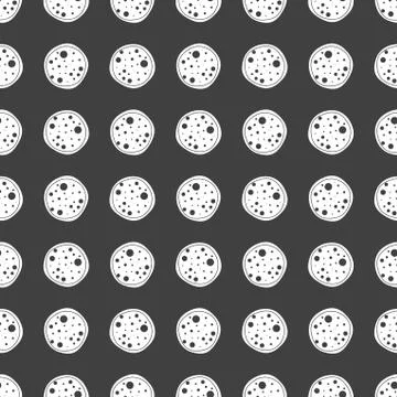Pizza web icon. flat design. Seamless gray pattern. Illustrazione stock