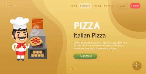 Pizza Website Template Stock Illustration