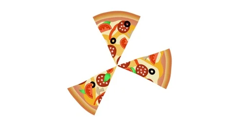 Pizza on white background 3 shoots. Animation 4K Stock Footage 76026656