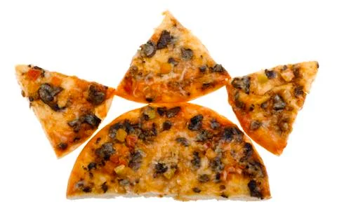 Pizza on white background close up Stock Photos