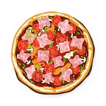 Pizza  on a white background Stock Illustration