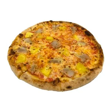 Pizza on white background Stockfoto's