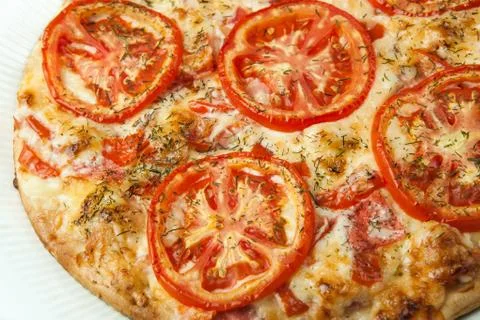 Pizza on a white plate Foto stock