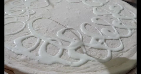 PIZZA WHITE SAUCE Stock Footage 295906205