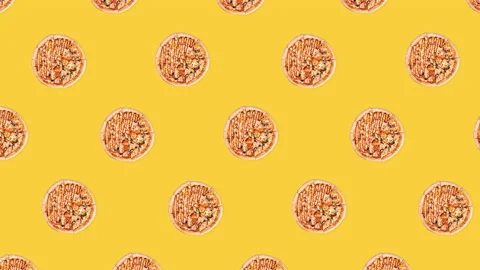 Pizza whole diagonal pattern Stock Footage 148070871