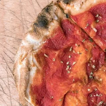 Pizza without mozzarella Stock Photos