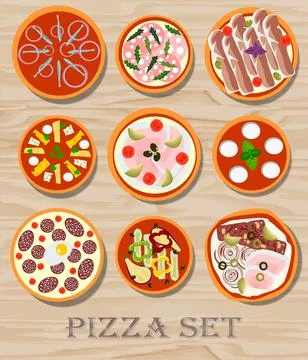 PizzaSet Stock Illustration