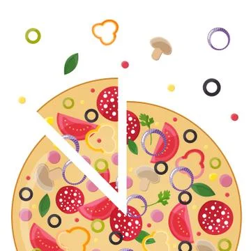 Pizzeria concept. slice of pizza Stock Illustration