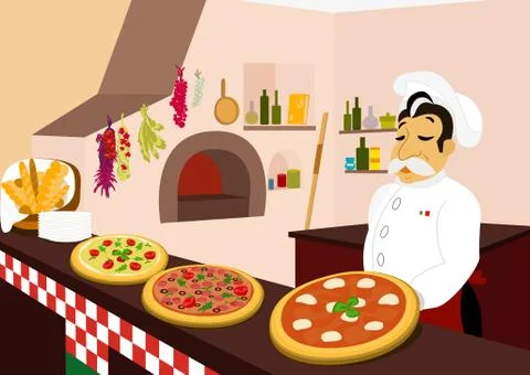 Pizzeria Stock Illustration