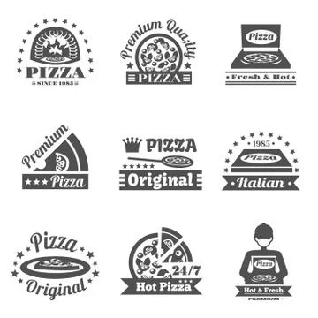 Pizzeria Label Set Stock Illustration