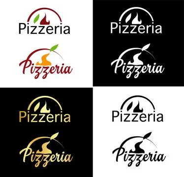Pizzeria logo design set. vector illustration Stock-Illustration