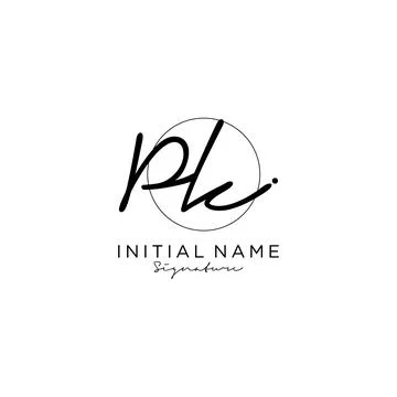 PK Initial handwriting logo design Illustrazione stock